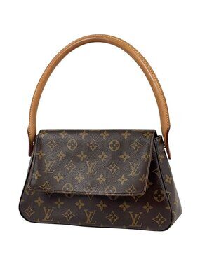 Louis Vuitton Mini Looping Shoulder Handle Bag Monogram Brown